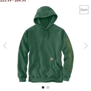 Carhartt Forest Green Hoodie with Gold Logo